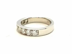 Bague Demie alliance Or blanc Diamant