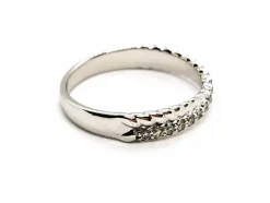 Bague Demie alliance Or blanc Diamant
