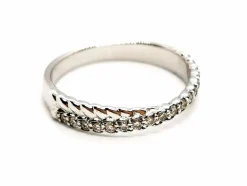 Bague Demie alliance Or blanc Diamant