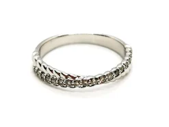 Bague Demie alliance Or blanc Diamant