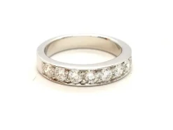 Bague Demie alliance Or blanc Diamant