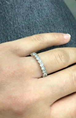Bague demi-tour diamants et or blanc