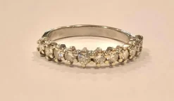 Bague demi-tour diamants et or blanc