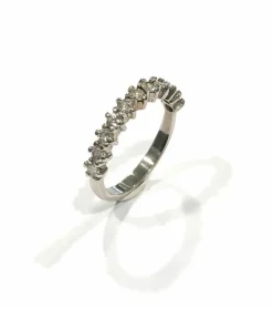 Bague demi-tour diamants et or blanc