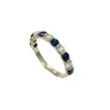 Bague demi-tour Saphirs Diamants Or