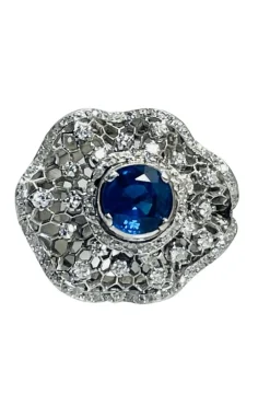 Bague Dentelles Saphir et Diamants 1950
