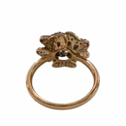 Bague design contemporaine en or et argent avec diamants