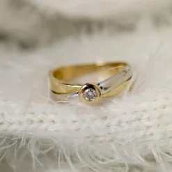 Bague deux ors diamant