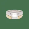 Bague deux ors, diamants baguette.