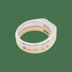 Bague deux ors, diamants baguette.