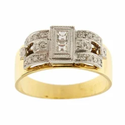 Bague deux ors et diamants