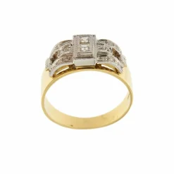 Bague deux ors et diamants