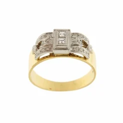 Bague deux ors et diamants
