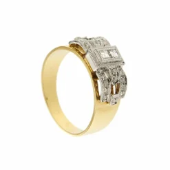 Bague deux ors et diamants