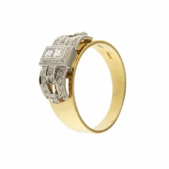 Bague deux ors et diamants