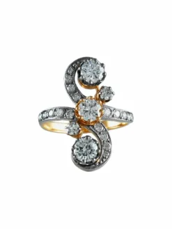 Bague Deux Ors époque Napoléon III Diamants