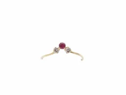 Bague diadème or jaune, rubis et diamants