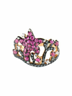 Bague Diadème Spinelles Diamants noirs