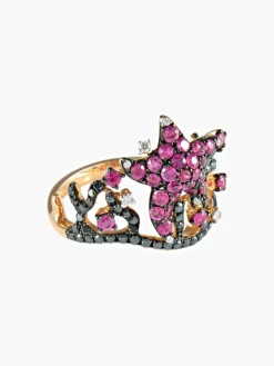 Bague Diadème Spinelles Diamants noirs