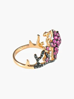 Bague Diadème Spinelles Diamants noirs