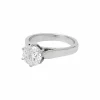Bague diamant 1,59 carat, or blanc.