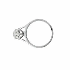 Bague diamant 1,59 carat, or blanc.