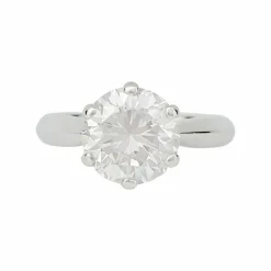 Bague diamant 2,52 carats, en or blanc.
