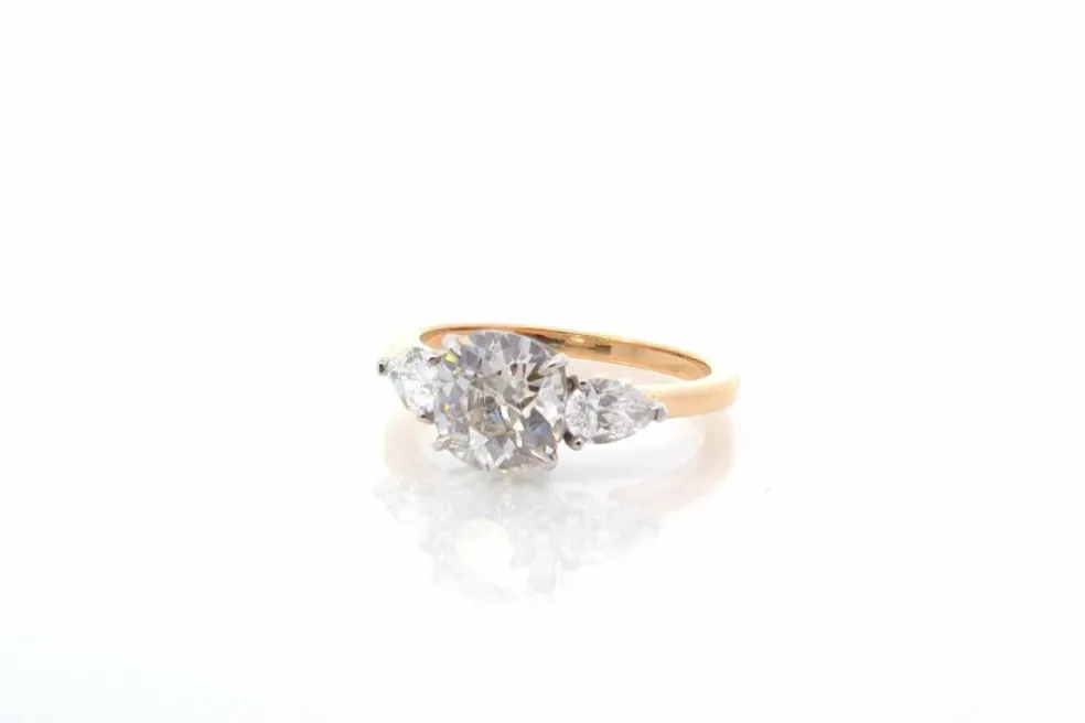 Bague diamant 1,88 cts H/SI2 en or et platine