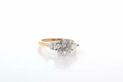 Bague diamant 1,88 cts H/SI2 en or et platine