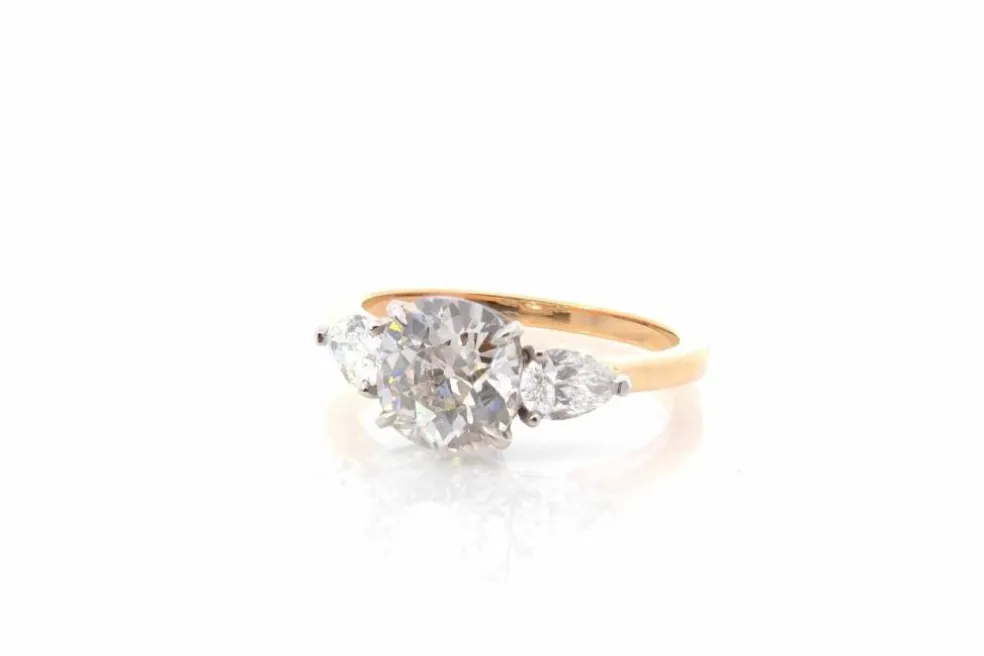 Bague diamant 1,88 cts H/SI2 en or et platine