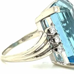 Bague Diamant Aigue-Marine Santa Maria 25 Carats