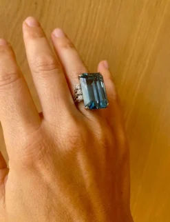 Bague Diamant Aigue-Marine Santa Maria 25 Carats