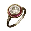 Bague Diamant Art Déco Entourage Calibré