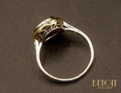 Bague Diamant Art Déco Entourage Calibré