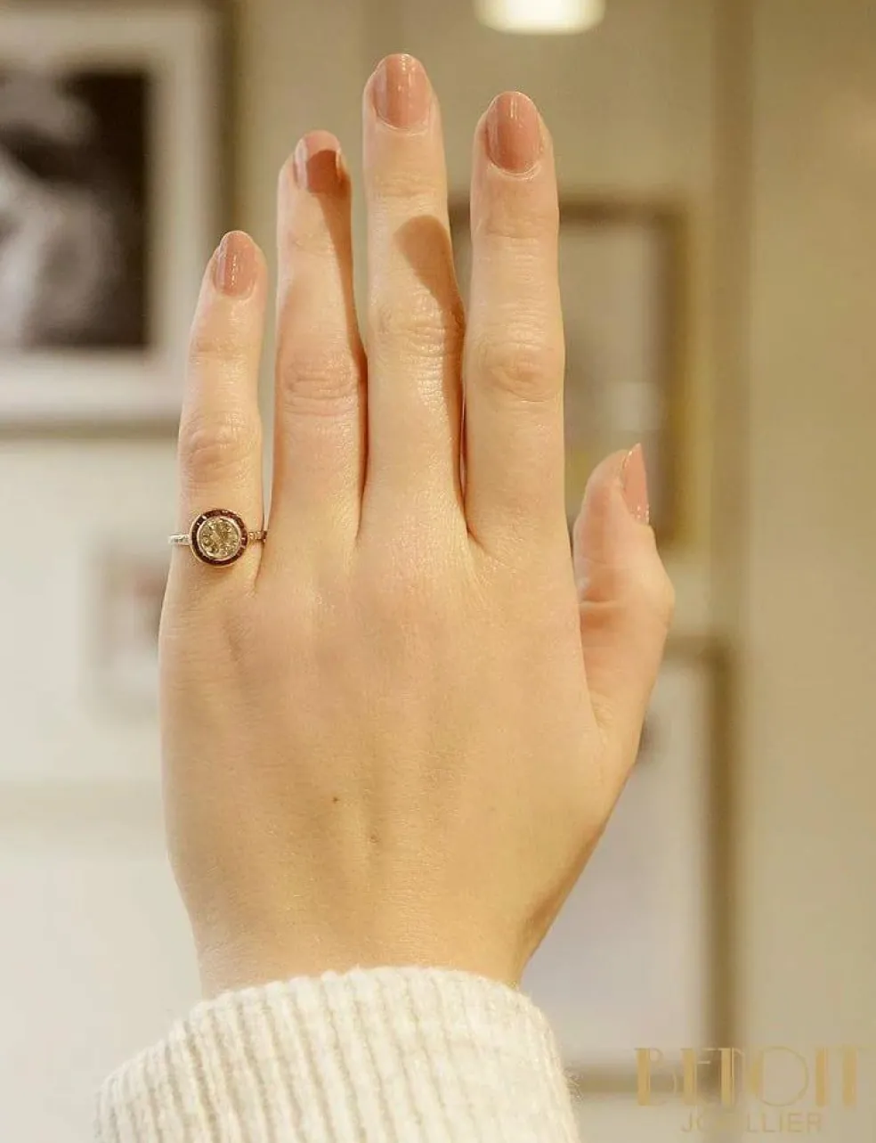 Bague Diamant Art Déco Entourage Calibré