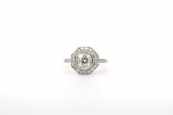 Bague diamant 1,30cts J/P1 en or jaune et platine