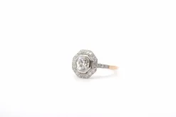 Bague diamant 1,30cts J/P1 en or jaune et platine