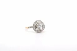Bague diamant 1,30cts J/P1 en or jaune et platine