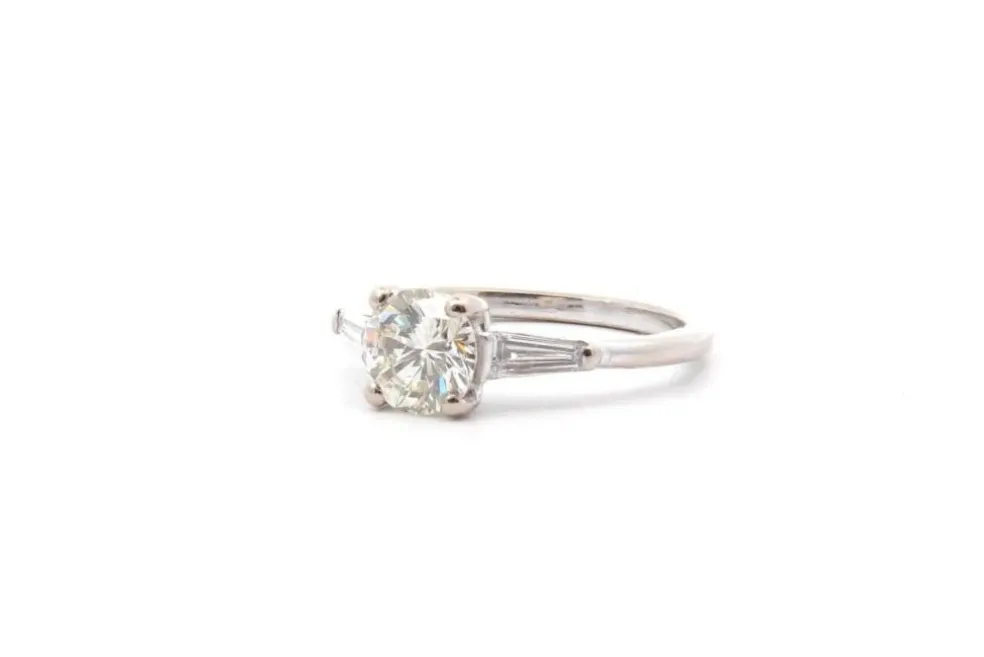 Bague diamant 1,05cts K/VVS1 or blanc