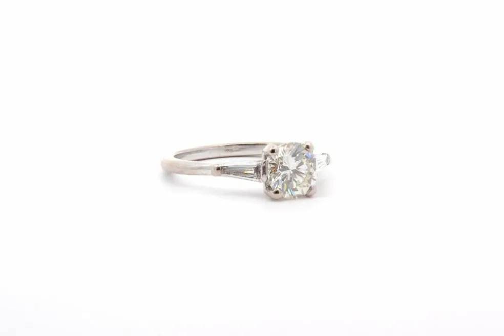 Bague diamant 1,05cts K/VVS1 or blanc