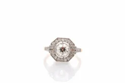 Bague diamant de 1,24cts en or et platine