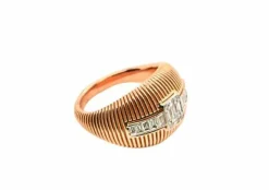 Bague diamant en or rose