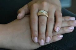 Bague diamant en or rose
