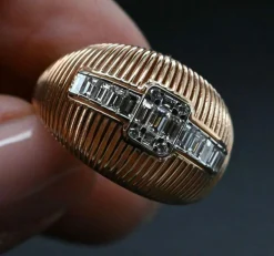 Bague diamant en or rose