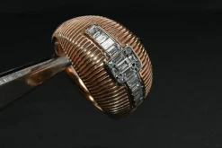 Bague diamant en or rose