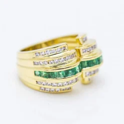 Bague diamant et émeraude
