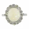Bague diamant et opale