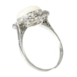 Bague diamant et opale