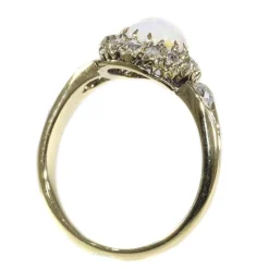 Bague diamant et opale