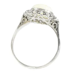 Bague diamant et opale